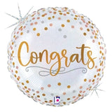 Congrats Confetti Holographic Foil Balloon 46cm 18inch #26182