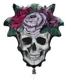 FLORAL SKULL 53.3CM (21") FOIL BALLOON INFLATED #26782