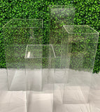 Clear Square or Round Cake Plinth Stand HIRE