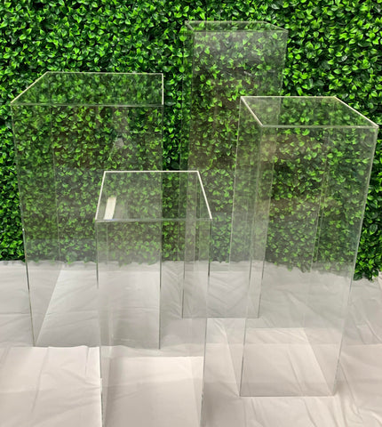 Clear Square or Round Cake Plinth Stand HIRE