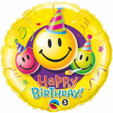 Birthday Smiley Faces Foil 45cm (18") #29642