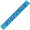 90th Birthday Banner Foil Glitz Blue