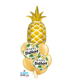 Golden Pineapple Birthday Extravaganza Balloon Bouquet