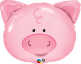 Pig Pink Head Foil Supershape Balloon #16202