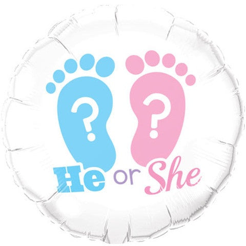 Gender Reveal He or She ?? 45cm Foil #17076