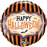 Happy Halloween Striped Foil 45cm Balloon #18408