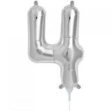 AIR FILLED ONLY Silver Number 4 Balloon 41cm #00436