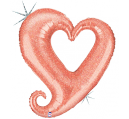 Rose Gold Heart Foil Chain of Hearts Balloon INFLATED #35641