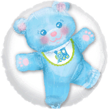 Blue Bear Foil Inside Bubble Balloon INFLATED #32515