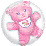 Baby Pink Foil Bear inside Bubble Balloon INFLATED #32518