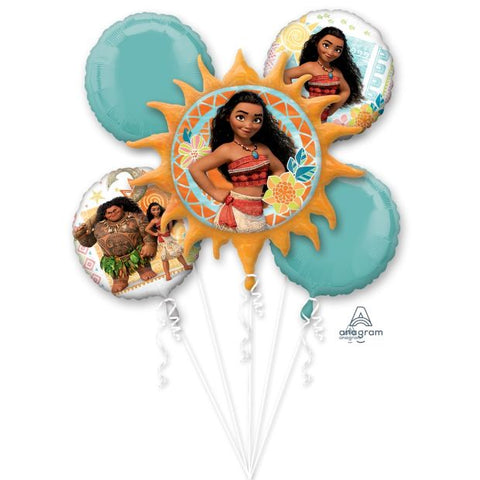 Disney Moana Licensed Foil 5 Balloon Bouquet Kit INFLATED #33956