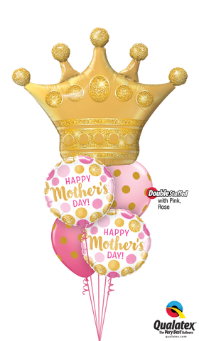 Mother's Day Queen Pink & Gold Balloon Bouquet