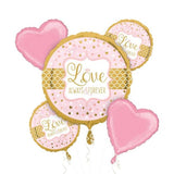 Sparkling Engagement or Wedding 5 Balloon Bouquet Kit INFLATED #34456