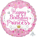 Birthday Princess Foil 45cm (18") INFLATED #35664