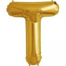 Giant Letter Balloon T Gold 86cm #00267