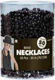 BEAD NECKLACES 50PCS - BLACK #395801.10