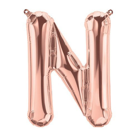 Rose Gold Letter N Balloon AIR FILLED SMALL 41cm #01350