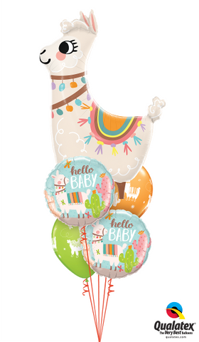 Loveable llama Hello Baby Balloon Bouquet #LlamaB2