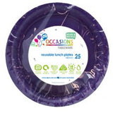 Purple Reusable Lunch Plate Pack 25 # 381146