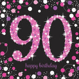 PINK CELEBRATION 90th LUNCH NAPKINS 16 pack #728878