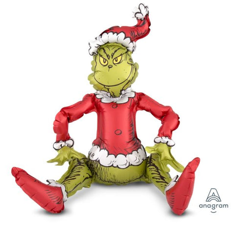Sitting Santa Grinch Foil Multi-Balloon  (48cm x 60cm) #38436