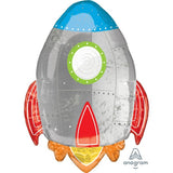 Blast Off Space Ship Rocket 53cm x 73cm Foil SuperShape #38430