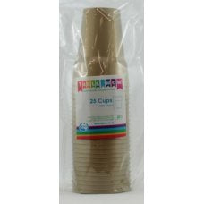 Gold Reusable Plastic Cups 285ml 25pk #851310