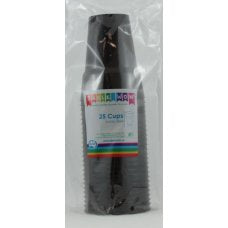 Black Reusable Plastic Cups 285ml 25pk #851587