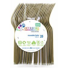 GoldReusable Plastic Cutlery Forks 20pack #862316