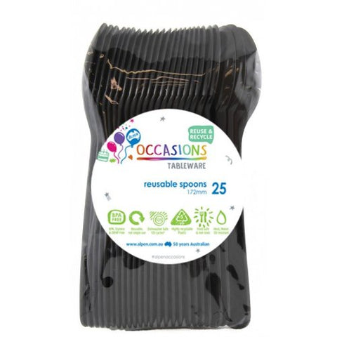 Black Reusable Spoon Pack 20 #863580