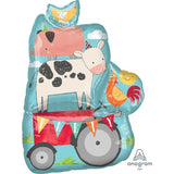 Barnyard Birthday Tractor (63cm x 83cm) Foil SuperShape 339023