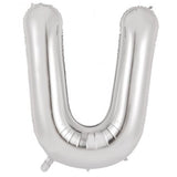 Giant Letter Balloon U Silver Foil 86cm #213920