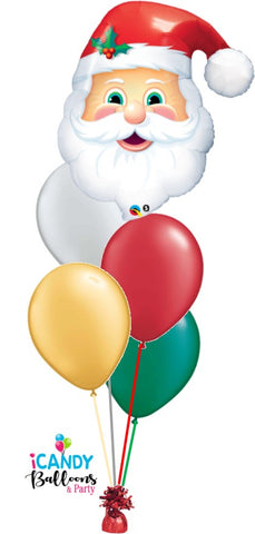 Santa Foil Balloon Table Bouquet with 4 Balloons