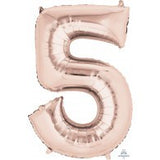 Rose Gold Number 5(five) Foil 86cm Balloon #36216