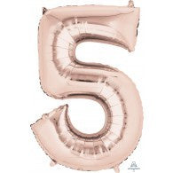 Rose Gold Number 5(five) Foil 86cm Balloon #36216