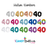 40th Birthday Giant INFLATED Helium Number Balloons 22 Colours