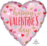 Happy Valentine's Day Fun Hearts INFLATED Foil Balloon 43cm 17" #40508