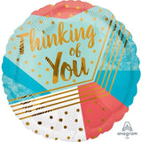 Thinking of You Gold Foil 43cm Balloon INFLATED #41159