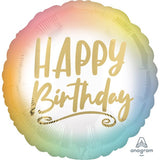 Ombre & Gold Happy BirthdayFoil 45cm (18") #41287