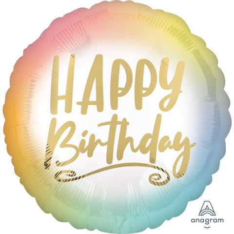 Ombre & Gold Happy BirthdayFoil 45cm (18") #41287