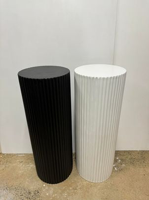 White, Beige or Black Ripple Cake Plinth Stand 90cm tall 33cm round HIRE