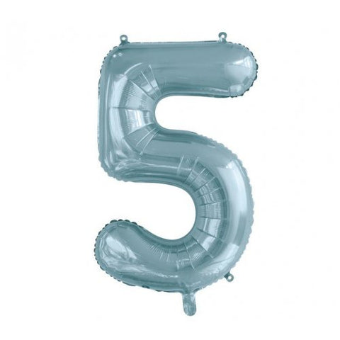 Giant INFLATED Light Blue Number 5 Foil 86cm Balloon #213755