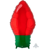 Red Christmas Light Bulb (27cm x 55cm) Foil Shape Balloon #42048