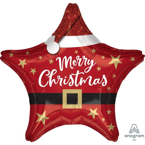 Santa Christmas Star (48cm x 48cm) INFLATED Foil Shape #42051