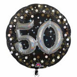 50th Birthday Foil Sparkling Holographic 81cm Balloon #32153