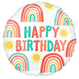 Retro Rainbow Birthday Foil 45cm (18") #42913