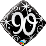90th Birthday Foil Diamond Black & Silver #44433