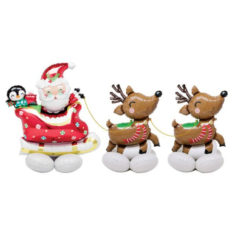 Santa and Reindeers Giant AirLoonz™ Decor Kit (251cm x 129cm) INFLATED #44705