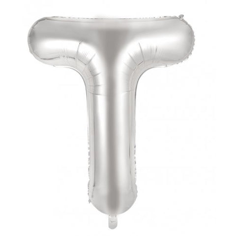 Giant Letter Balloon T Silver Foil 86cm #213919