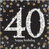 SPARKLING CELEBRATION 40th LUNCH NAPKINS 16pcs #589332